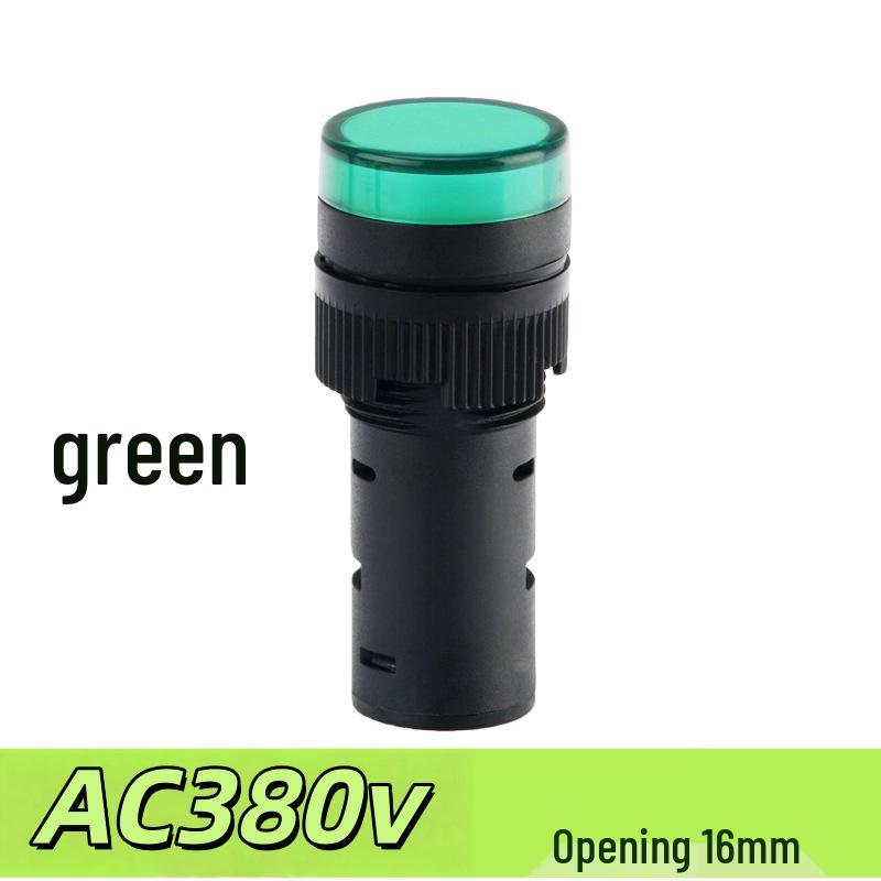 AD16-16DS LED Indicator Light: 16MM, 24V, 220V/380V, Red/Yellow/Green/Blue/White Signal.