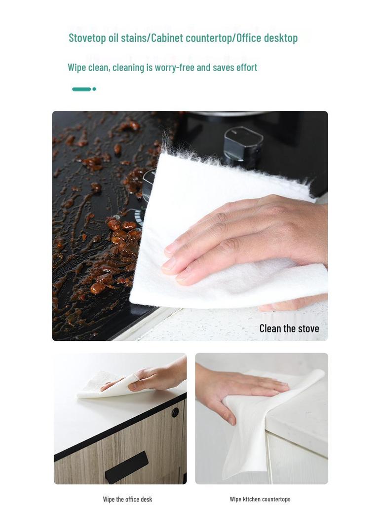 Bamboo Fiber Dual-Use Dishcloth: Weekly Disposable, Wet & Dry Scouring Pad