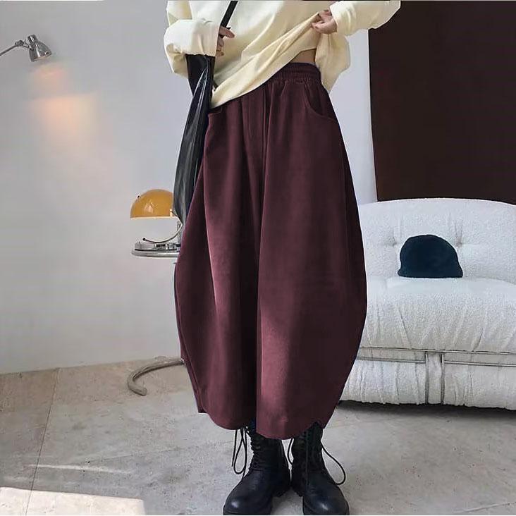 Autumn Casual Harem Pants Women Cotton High Waisted Trousers Retro Loose Bloomers Women's Oversize Pants Baggy Sweatpants