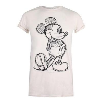 Womens/Ladies Mickey Mouse Sketch T-Shirt