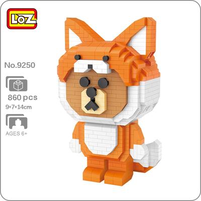 LOZ 9250 Animal World Fox Bear Lowrie Pet Monster 3D Model DIY Mini Diamond Blocks Bricks Building Toy for Children Gift No Box