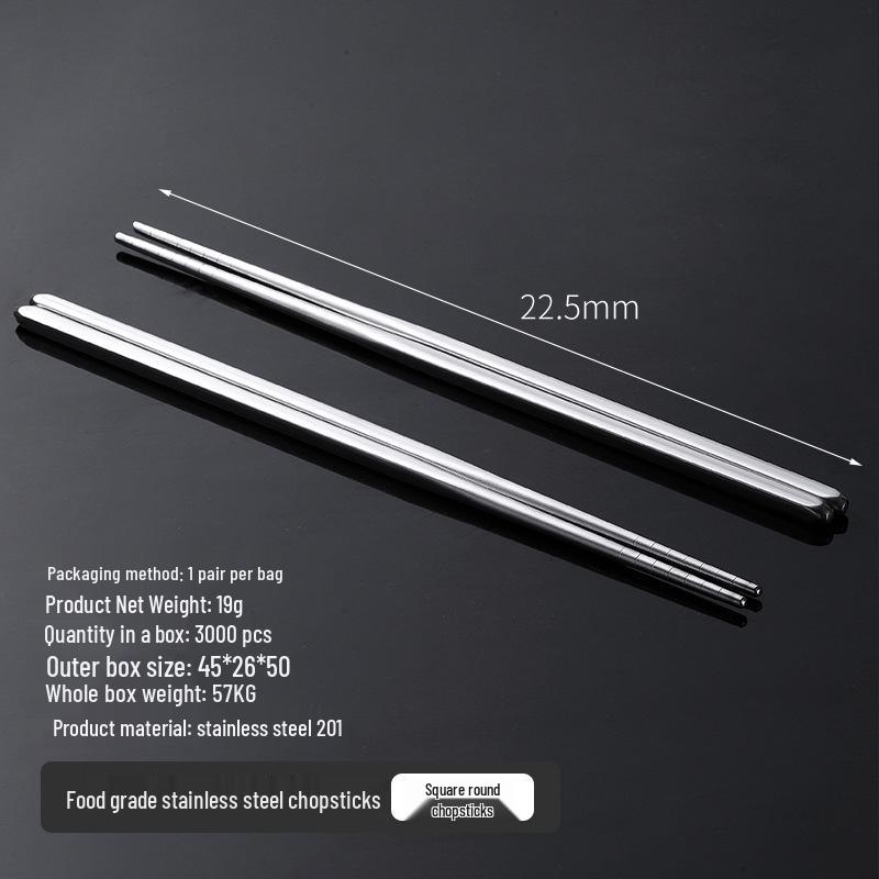 Korean Style Stainless Steel Chopsticks - High Temperature Resistant, Ideal for Home, Restaurant, and Hotel Use