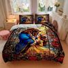 Beauty Beast Romance Print 3Pcs Bedding Setduvet Cover With 2 Bedropillowcase Home Birthday Gift