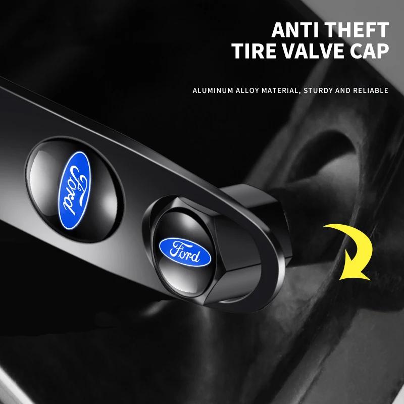 Hot Car Wheel Tire Valve systems Cap With Keychain Keyring Badge For Ford Focus ST Ranger Mondeo Kugo Ecosport Fiesta Kuga Fusio
