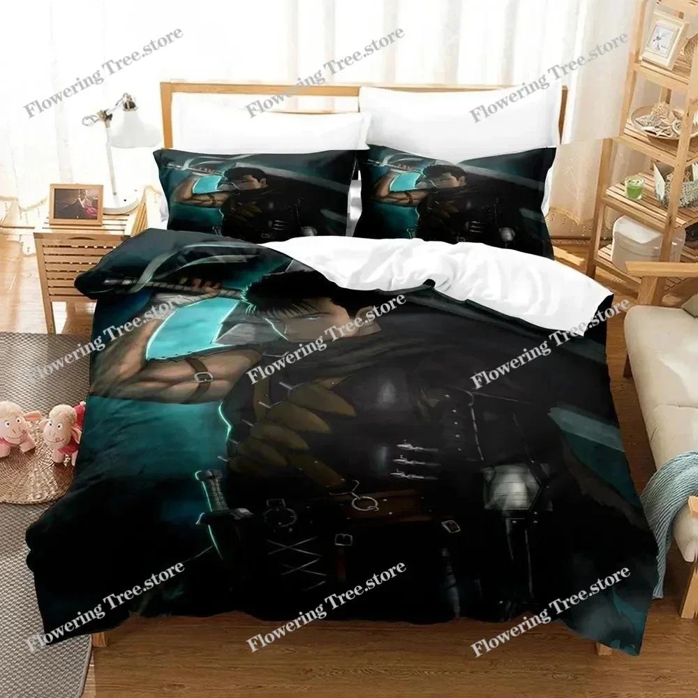 Anime Berserk Bedding Set Boys Girls Twin Queen Size Duvet Cover Pillowcase Bed Kids Adult Fashion Home Textileextile029963