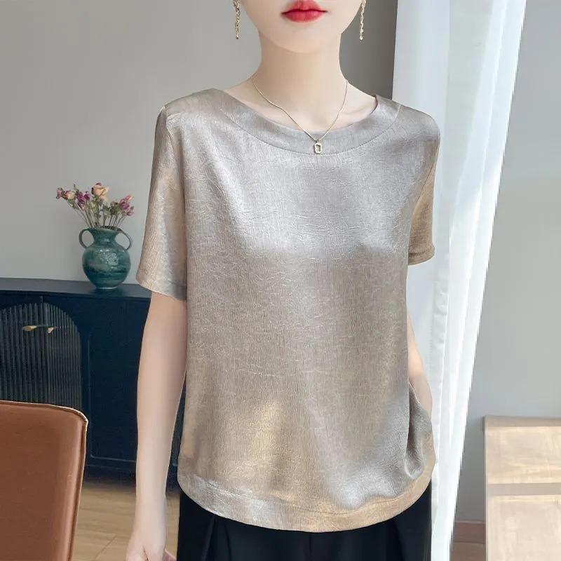 Women's Floral Embroidered Polo Shirt Turn-Down Collar Short Sleeve Casual Top
