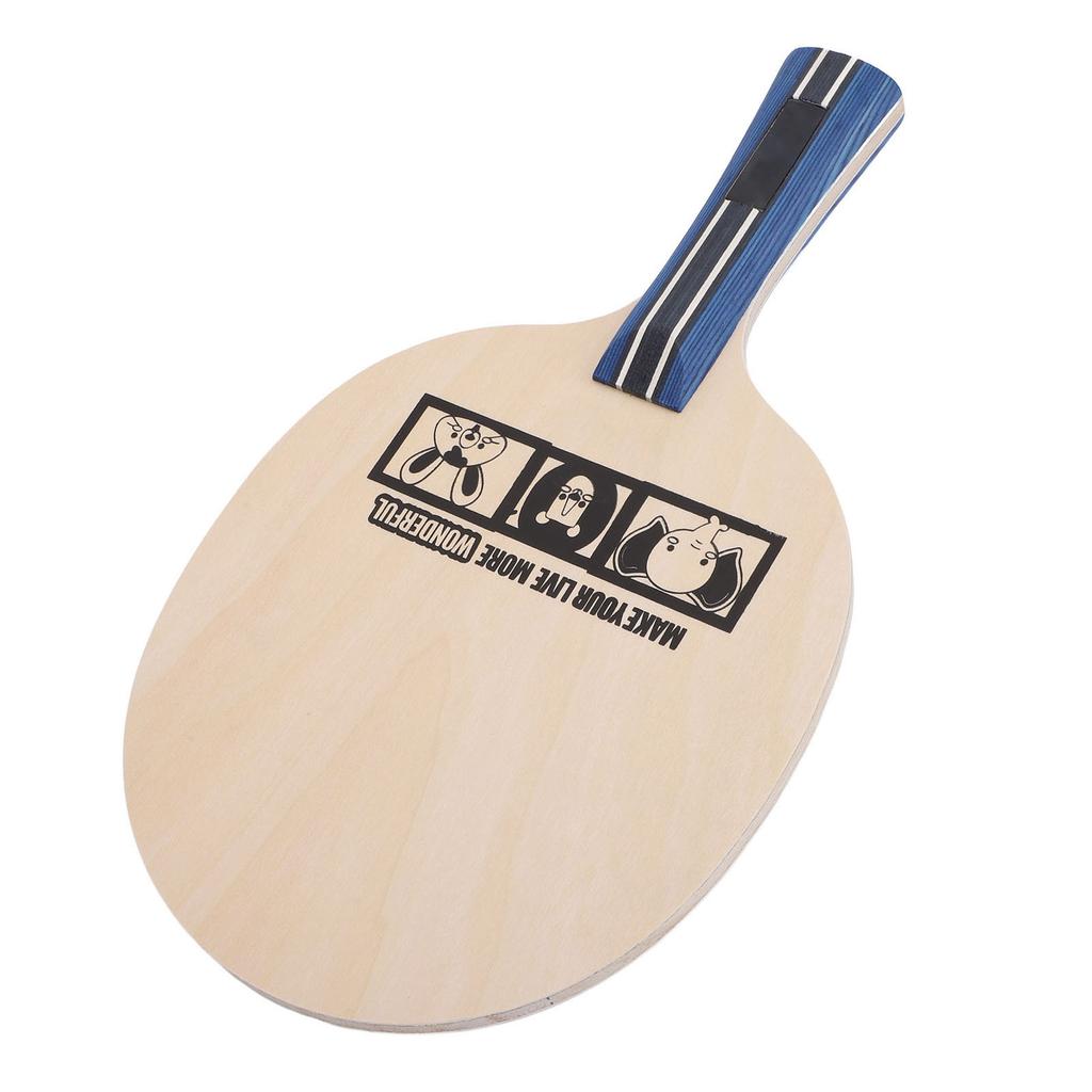 Table Tennis Racket Paddle Table Tennis Equipment for Kids 5 Layers Pure Wood Baseboard Basswood