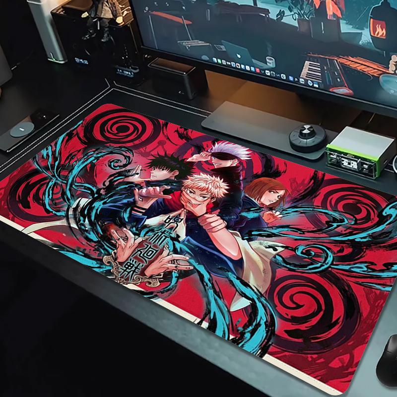 Jujutsu Kaisen Farb-Mauspad Großes Gaming-Tischkissen Rutschfestes Laptop-Tablet Großes Mauspads XXL Matte Mini-PC-Spielmatte Mit Verriegeltem Rand