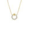 S925 Sterling Silver Gold-Plated Necklace with Simple Inlaid Pendant for Women