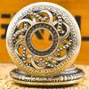 Retro Bronze Steampunk Openwork Flower Flip Quartz Necklace Commemorative Pocket Watch