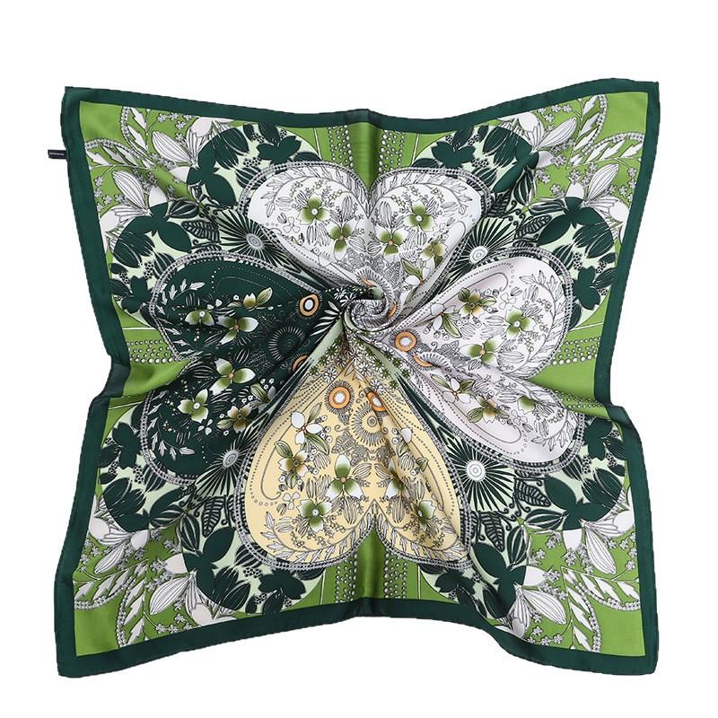 Simulated Silk Silk Scarf Square Scarf Women's Korean Edition Fashion Letter Printed Small Square Scarf Workplace Decoration Scarf