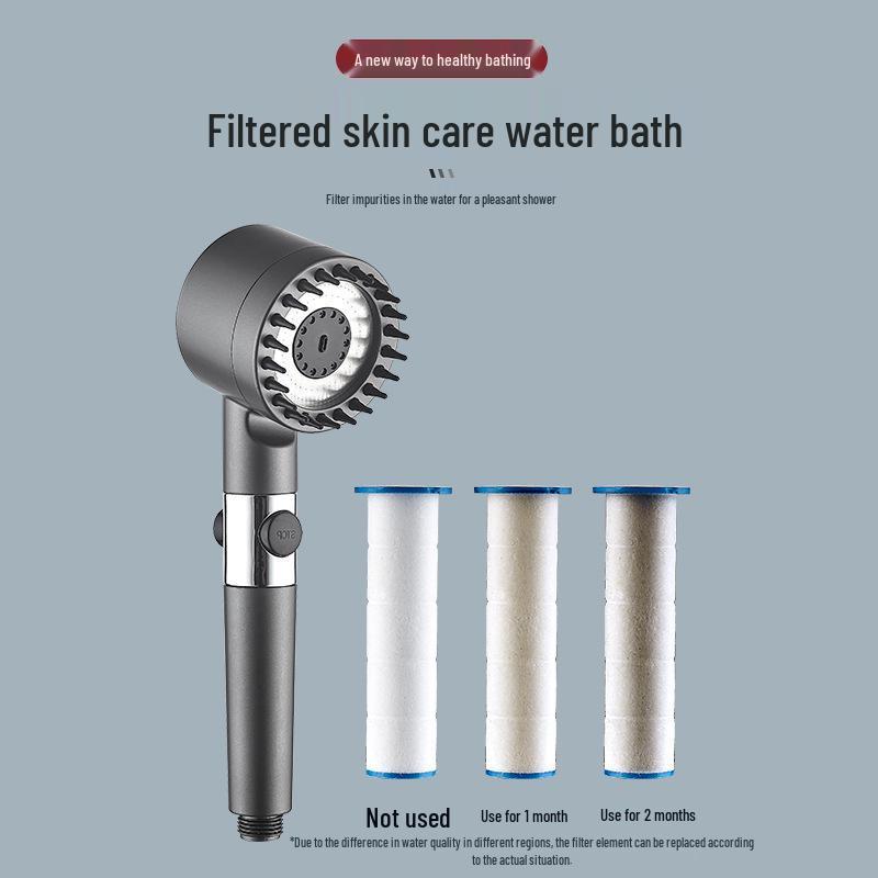 Powerful Pressurized Handheld Lotus Showerhead with Filter