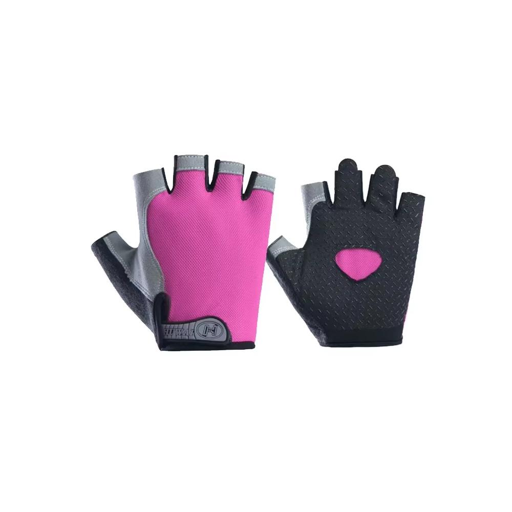 

Gym Gloves Woman Men Weight Lifting Crossfit Bodybuilding Dumbbells Glove Anti Slip Fingerless Gloves for Exercise Powerlifting S розовый
