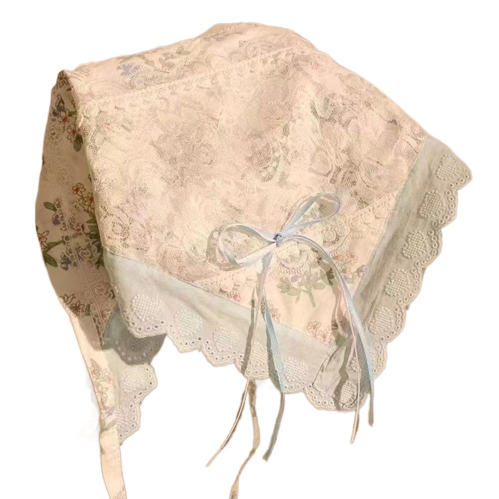 Flower Triangle Bandana Butterfly Triangle Scarf Elegant Lace Hair Scarf  Ladies