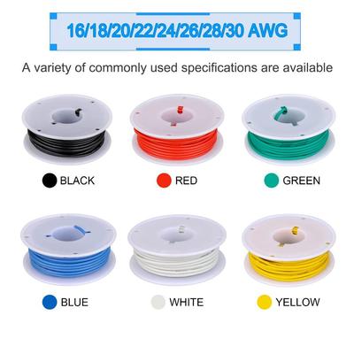 6 Colors AWG Electric Wire Tinned Copper The Hook Up Assorted Wire Set Lithium Batteries