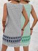 European & American Summer Plaid Print Casual Round Neck Dress for Women