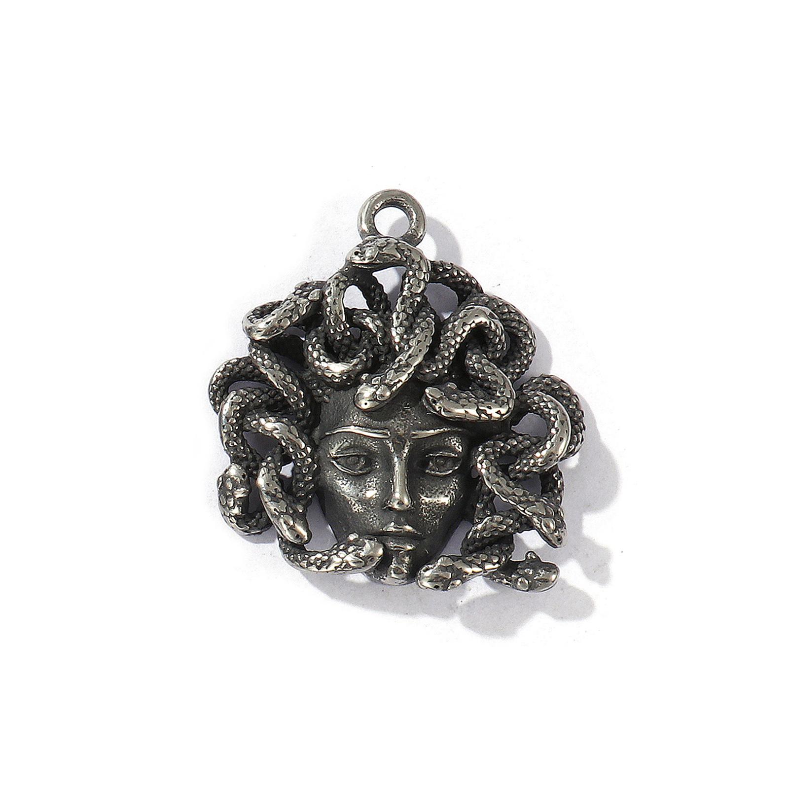 

1 Piece 304 Stainless Steel Halloween Charms Antique Silver Plated Eagle God Grim Reaper Skeleton Fangs Pendant For DIY Necklace