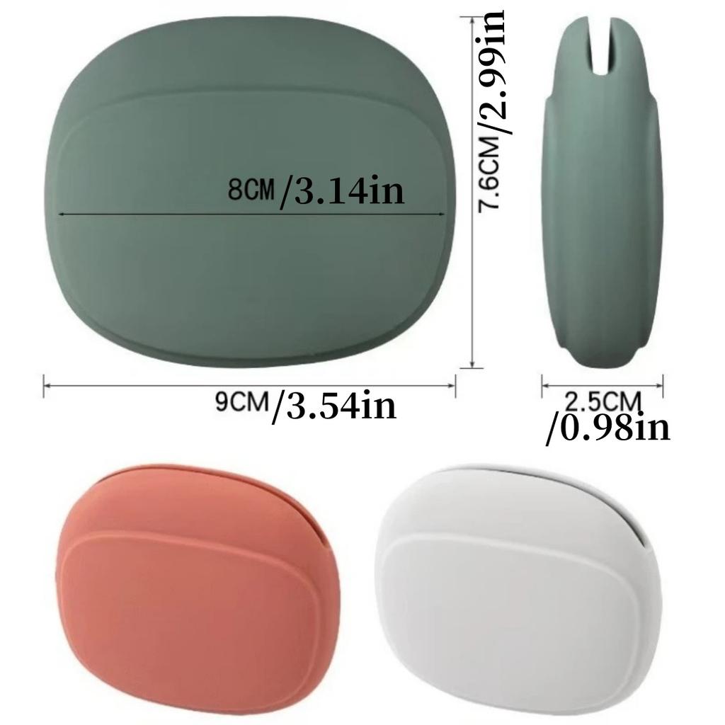 1pc/10pcs Portable Data Cable Headphone Storage Box Simple Mobile Phone Data Cable Organizing Bag Silicone Storage Box Cute Coin