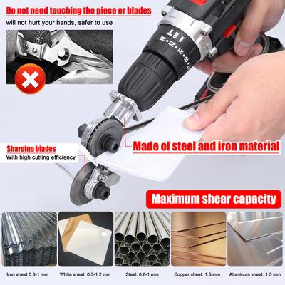 Electric Drill Metal Plate Auxiliary Cutter 0.8mm Metal Iron Tin Plate Quick Cutting Tool Labor Saving Electric Drill