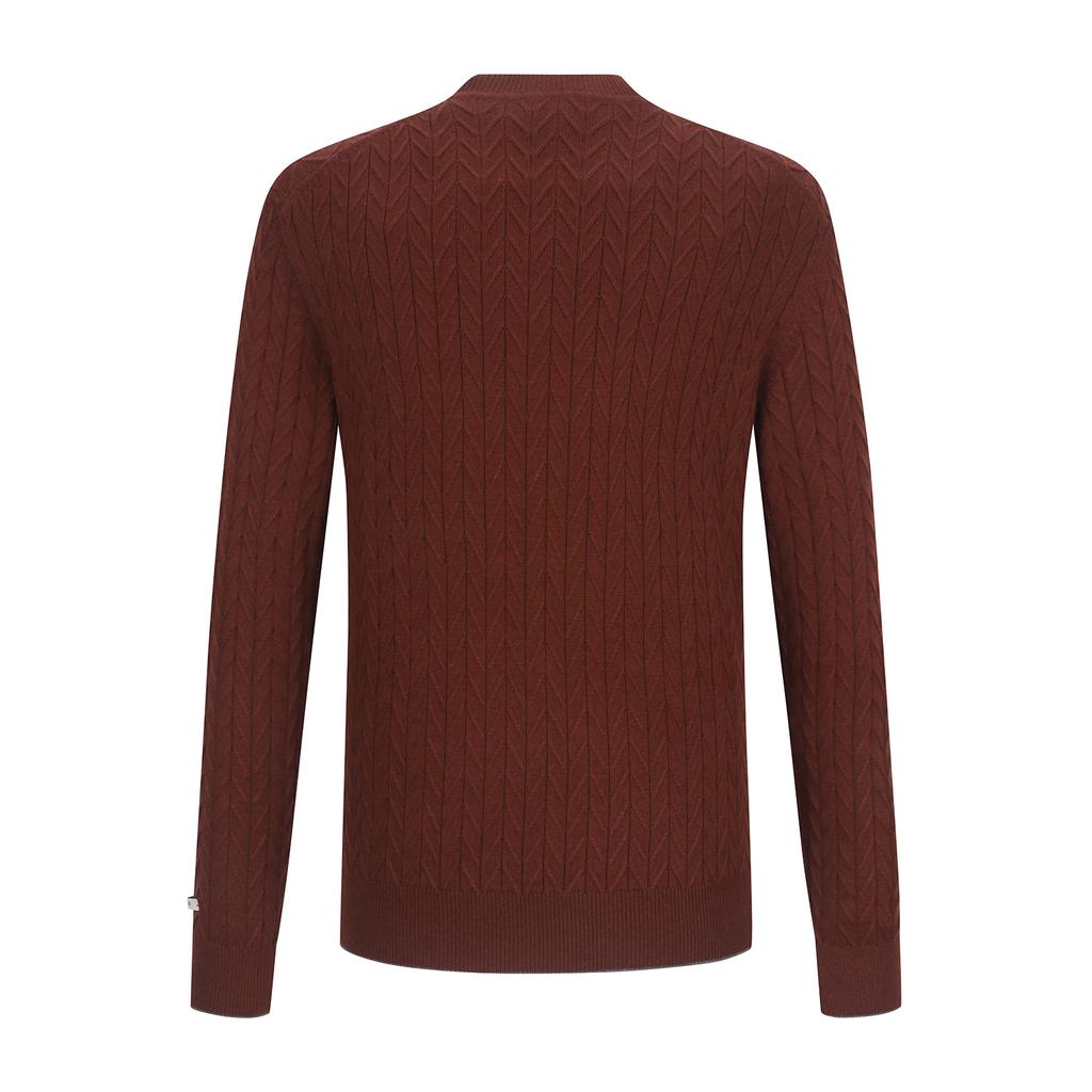 FERRAROMILANO Herringbone Round Sweater D/Orange(Am0Erd40667)