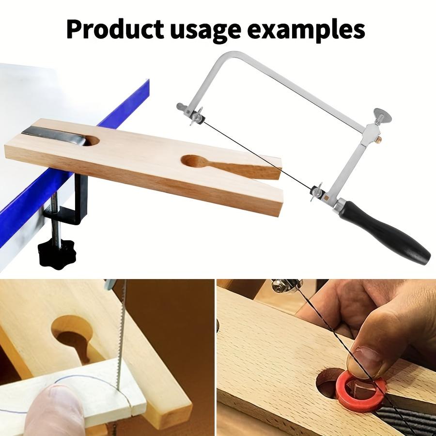 Adjustable Jewelry Saw Frame with V-Groove Clip Black Handle Tool Set for Precision Cutting DIY Wood and Jewelry Crafting Tools