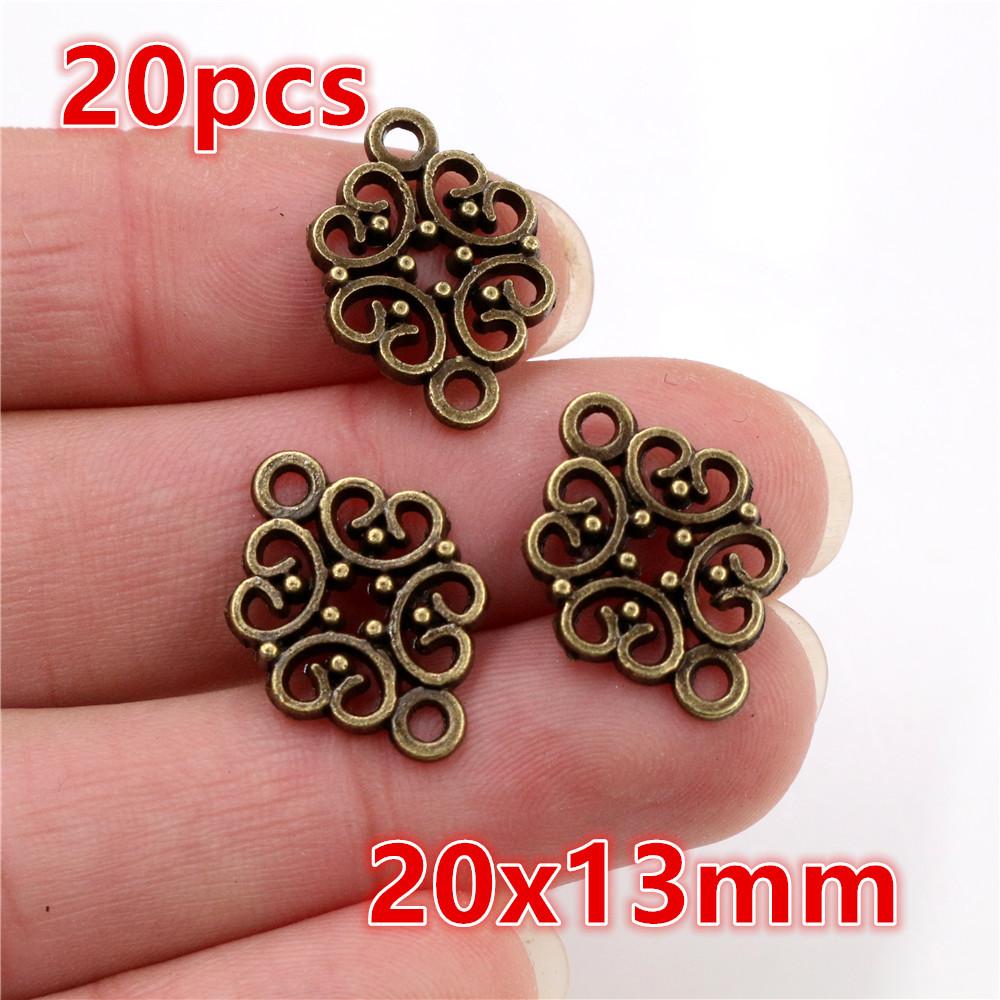 10-30pcs Alloy Metal Flower Charm Pendant Connector DIY Jewelry Making Accessories for Necklace Bracelet Connectors