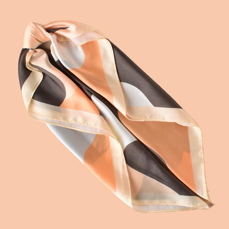 1PC Women's Colorful Patterned Thin Satin Silk-Like Square Scarf Bohemian Casual Neck Wrap Lightweight Comfortable Shawl