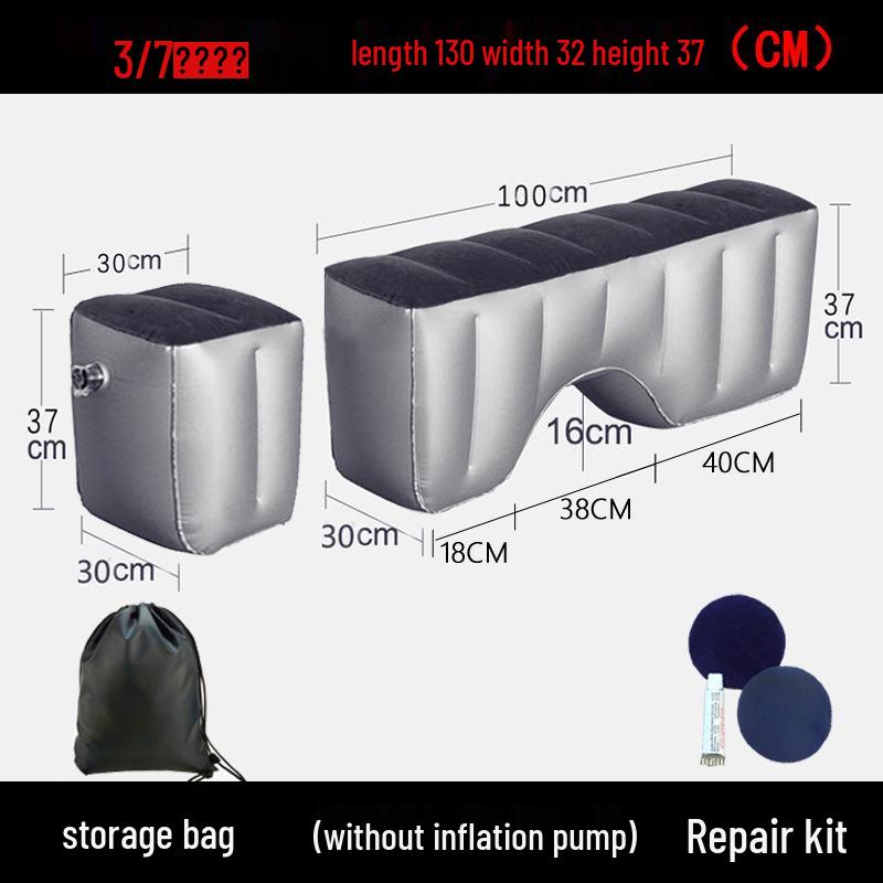 Inflatable Car Bed and Footrest for Rear Seat Use In Sedans and SUVs