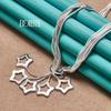 Snake Chain Star Pendant Necklace Silver Party Gift Fashion Jewelry