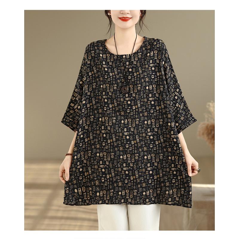 DIMANAF Plus Size New T-Shirt Women Loose Casual O-Neck Lady Tops Tees Shirts Print Oversize Summer 2026
