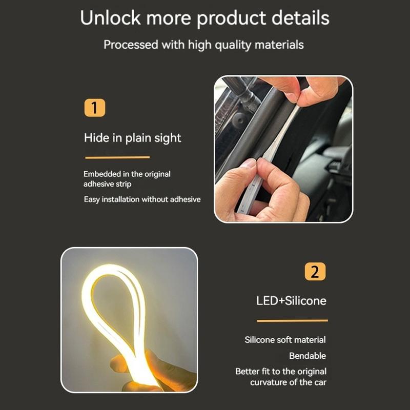 2/4M Car High Brightness Trunk Lighting Ambient Light Interior Decoration Led Wireless Automatic Sensing Tailgate Light Strip