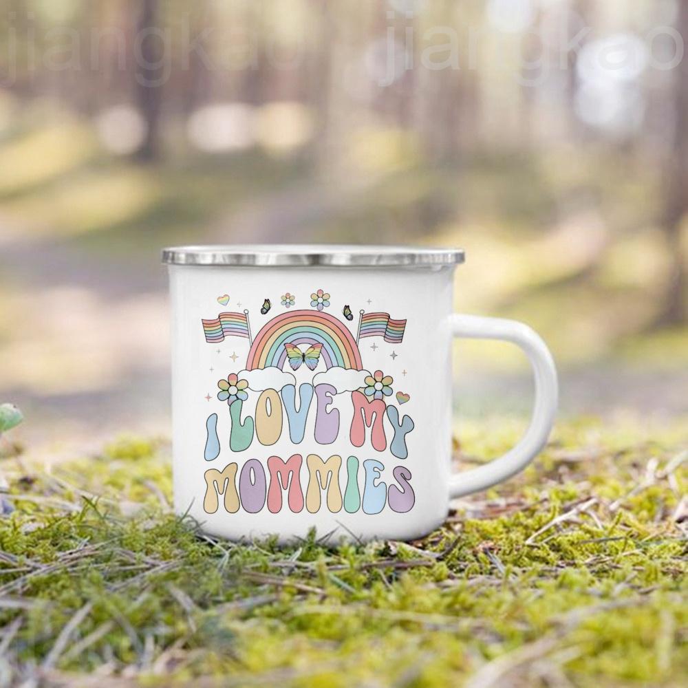 I Love My Aunt Flower Printed Mug Coffee Cups Drinks Milk Handle Cup Enamel Camping Mugs Christmas Birthday Gift for Aunties