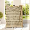 1pc Piano Score Print Flannel Blanket - Soft Warm Anti-Tear All-Season Multi-Purpose Throw for Office, Camping & Travel