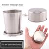 Edelstahl-Klappbecher, tragbar, für Outdoor-Reisen, Camping, Teleskopbecher, für den Außenbereich, faltbares Trinkgeschirr, 75 ml/150 ml/250 ml