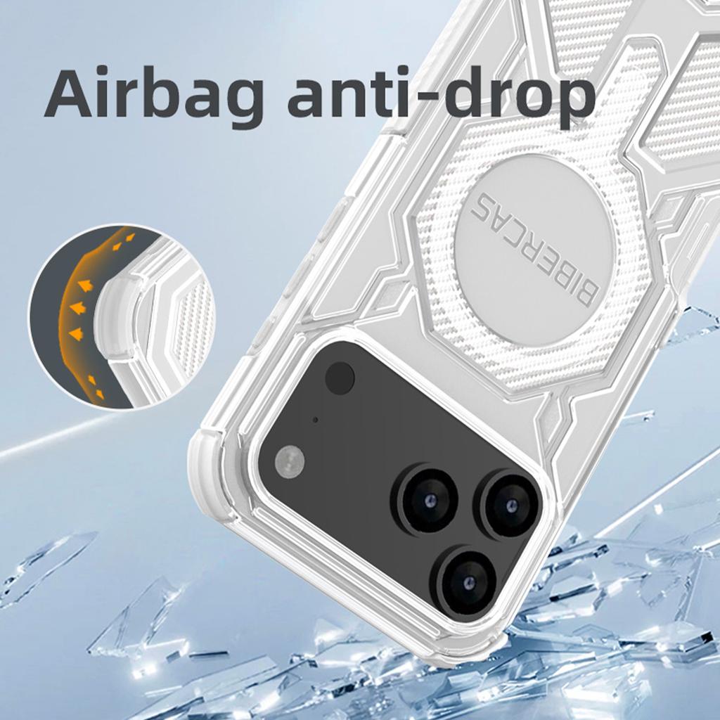 BIBERCAS New Mobile Phone Case With Magnetic Suction And Four-sided,military-grade Anti-drop Mobile Phone Protective Case With Carbon Fiber Texture