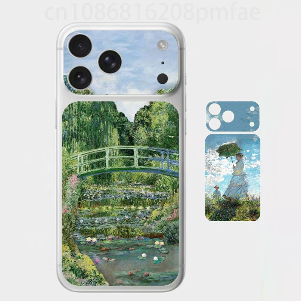 

Claude Monet Garden Lotus Bridge Case Premium Skin Wrap for iPhone 17 Pro/Max, Back Frame Camera Protective Decal (Not Case) iPhone17pro