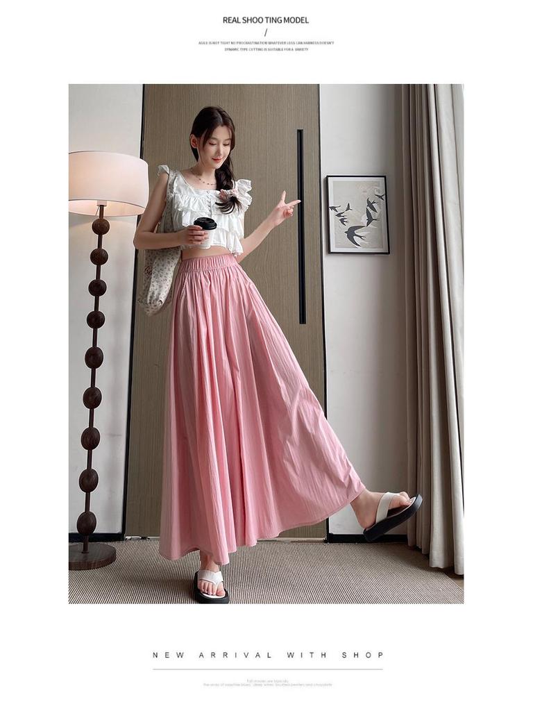 Apricot Yamamoto Women's High-Waisted A-Line Culottes, Summer 2025: Slimming, Casual, Petite, Lazy Wide-Leg Pants