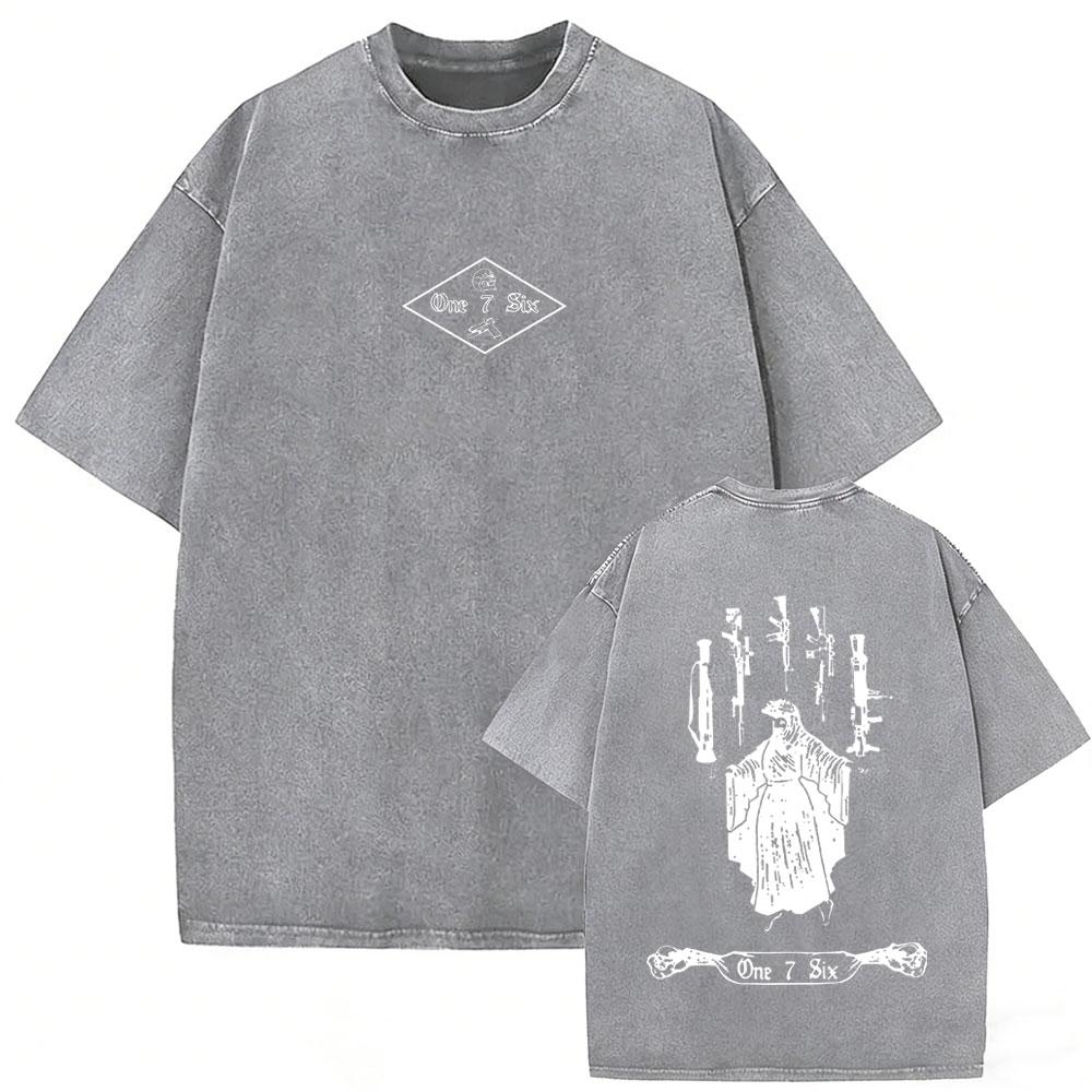 Washed Vintage Forward Observations Group Be Seeing You Print Tshirt Skeleton Graphic Tshirts Men Fashion Oversized T Shirts