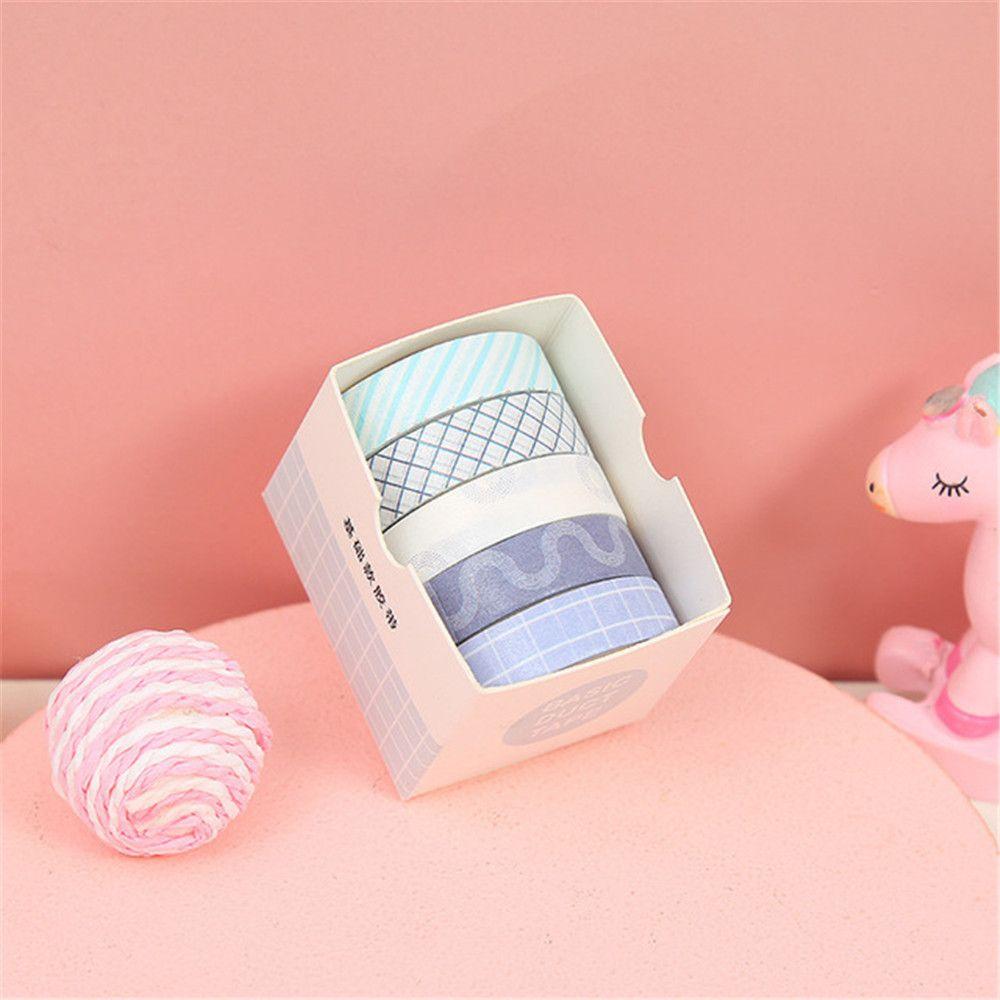 5Rolls/box Decorative Stationery School Adhesive Scrapbooking Washi Tape Masking Tape