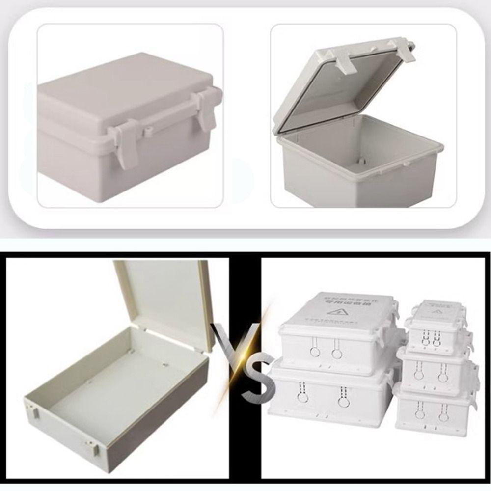 IP67 Electrical Junction Box Enclosure With Hasp Waterproof Outdoor Sealed Switch Power Case Plastic White Distribution Boxes
