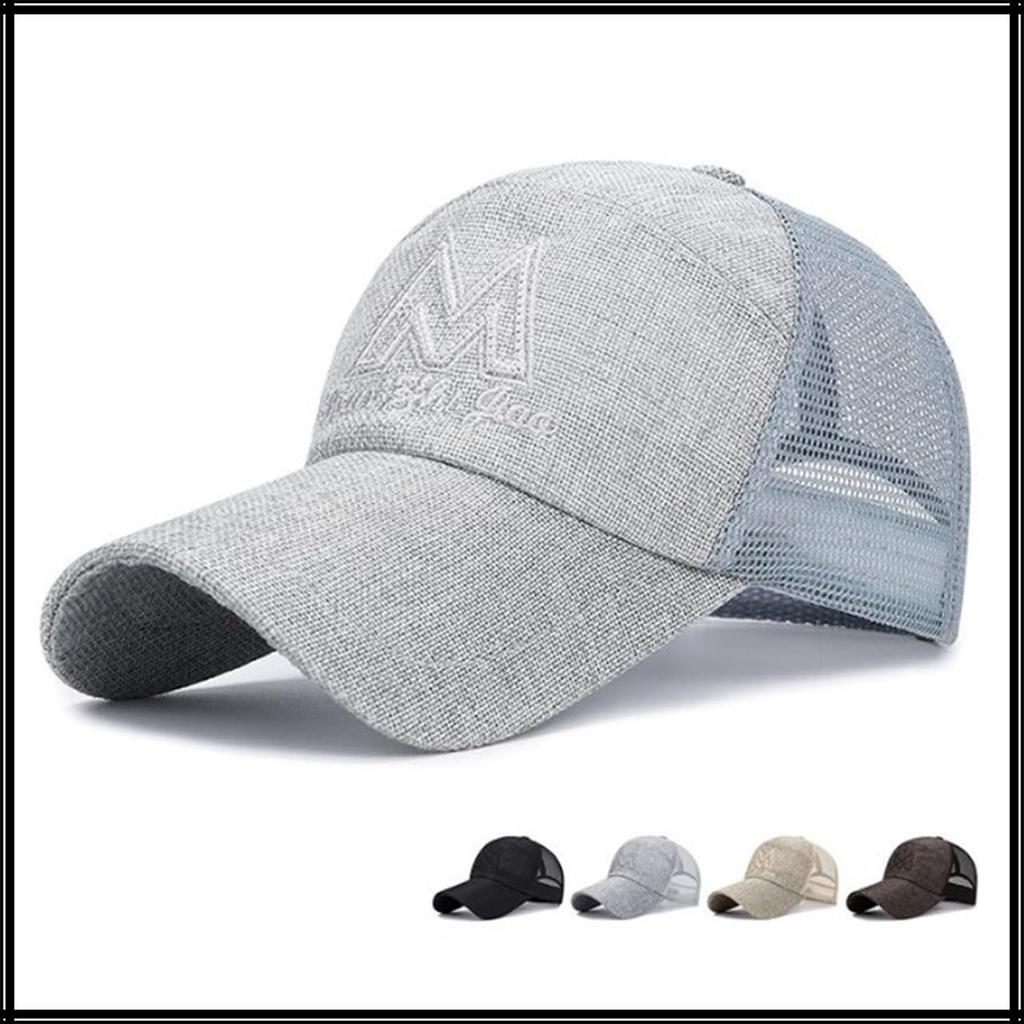 Mesh Cap Logo English Letters Hat Outdoor Fishing Golf Men Women CA799 [White Fang] (Brown)