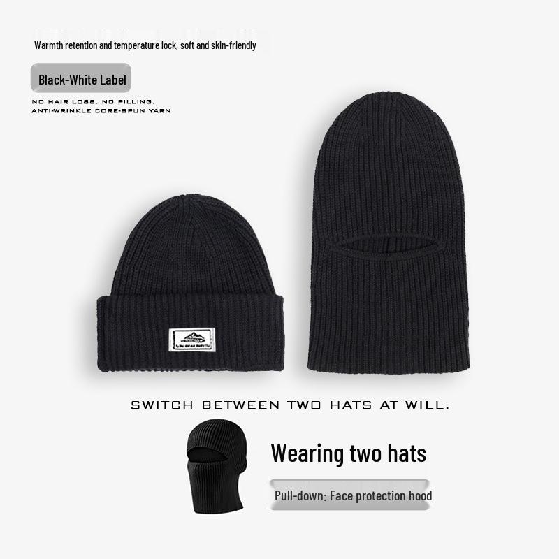 Balaclavă tricotată rezistentă la vânt pentru bărbați: Mască de față caldă pentru ciclism și căciulă de iarnă