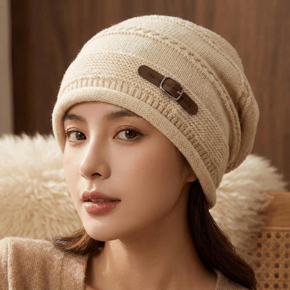 Warm Slouchy Beanie Thickly Lined Winter Knit Cap Slouchy Brimless Hat Outdoor