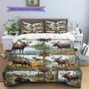 Retro Oil Painting Animals Pattern Bedding,Quilt Set Quilt Cover Pillowcase Home Birthday Gift (1 * duvet cover + 2 * pillowcase, without core)