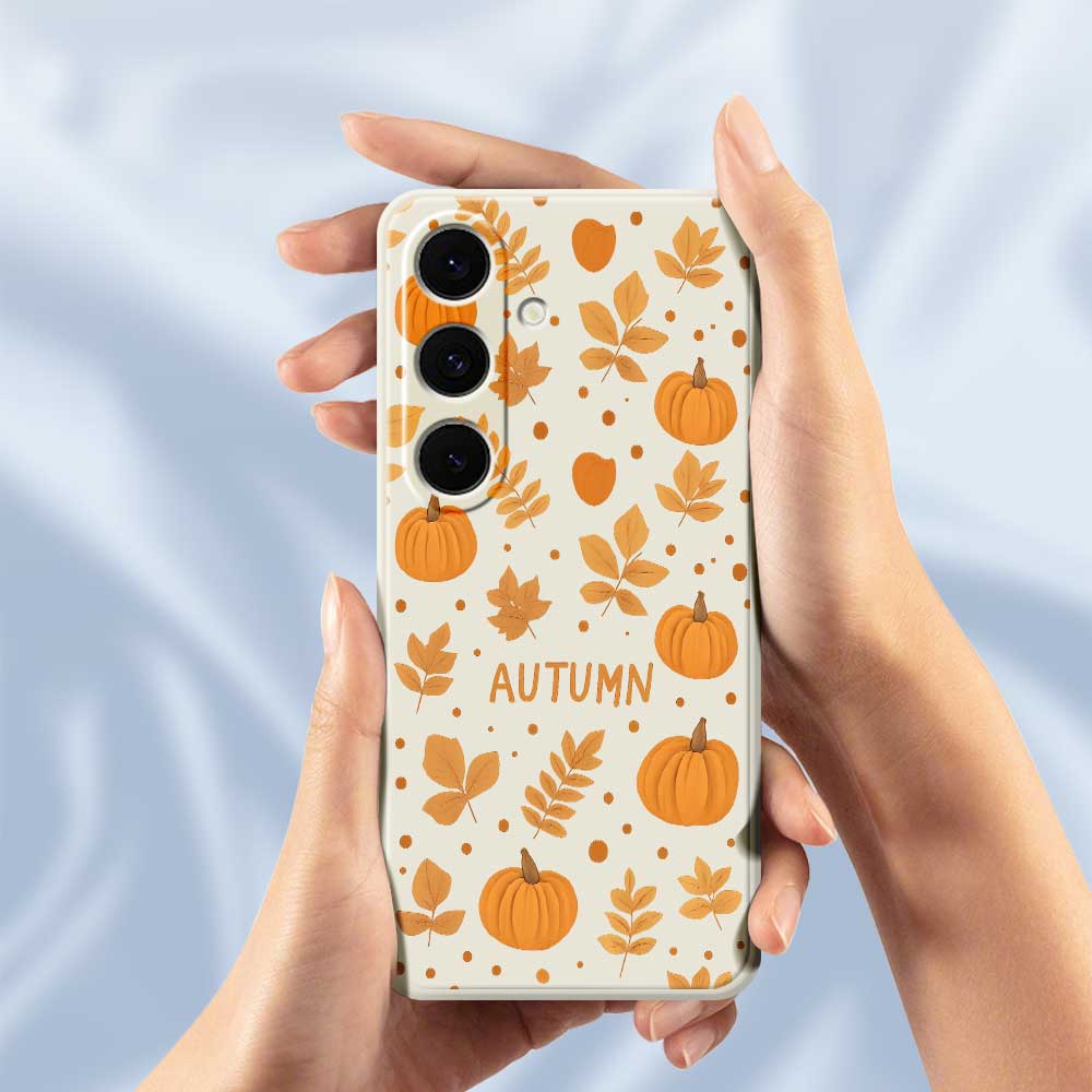 For Samsung Galaxy S24 FE Case Autumn Theme Pattern Printing Straight Edge TPU Phone Back Cover