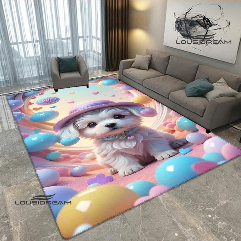 3D Süßer Hund Aufdruck Teppich Küchenmatten Rutschfester Teppich Außen Teppiche Läufer Schlafzimmer Dekoration Rosa Zimmer Dekoration Geburtstagsgeschenk