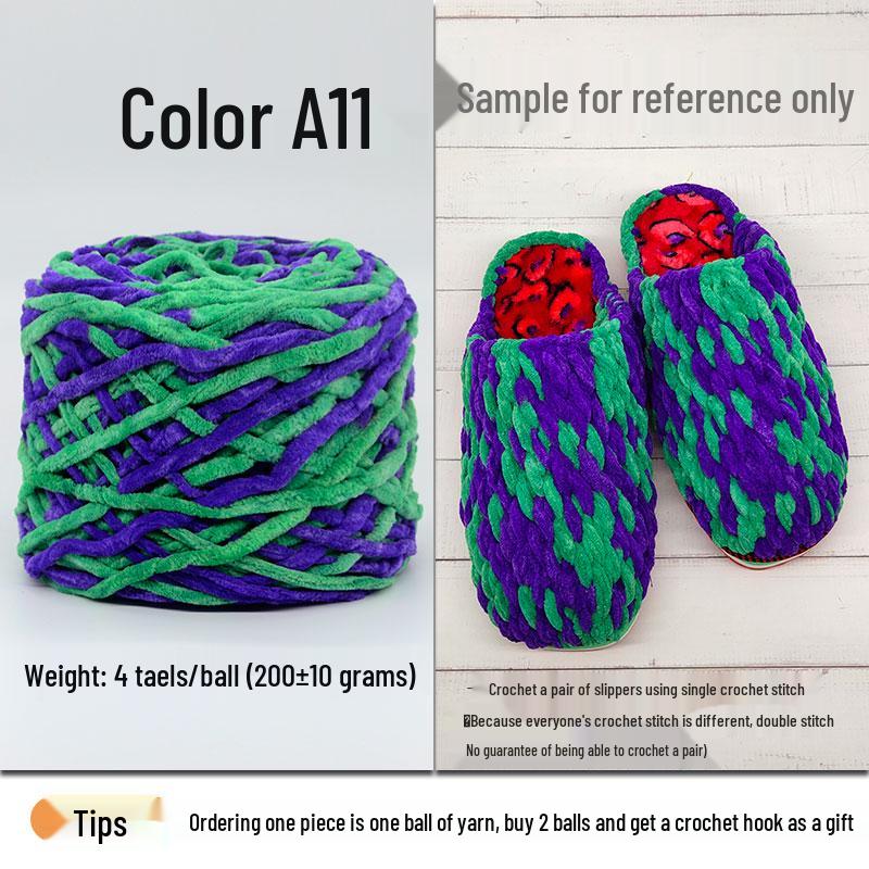 Plush Wool Yarn for Hand-Knitted Crochet Shoes & Slippers