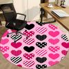 1pc Heart Pattern Office Round Rug, Non-slip, Soft and Durable Office Rug for Interior Decoration, Perfect for Office, Beautiful Decoration yy26032406