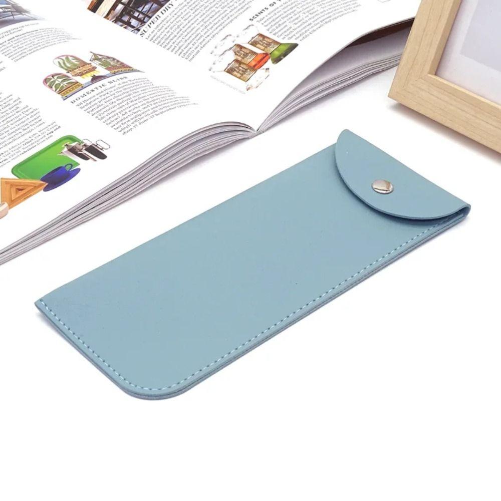 With Metal Buckle PU Leather Glasses Bag Solid Color Mini Cosmetic Bag  Jewelry Packing