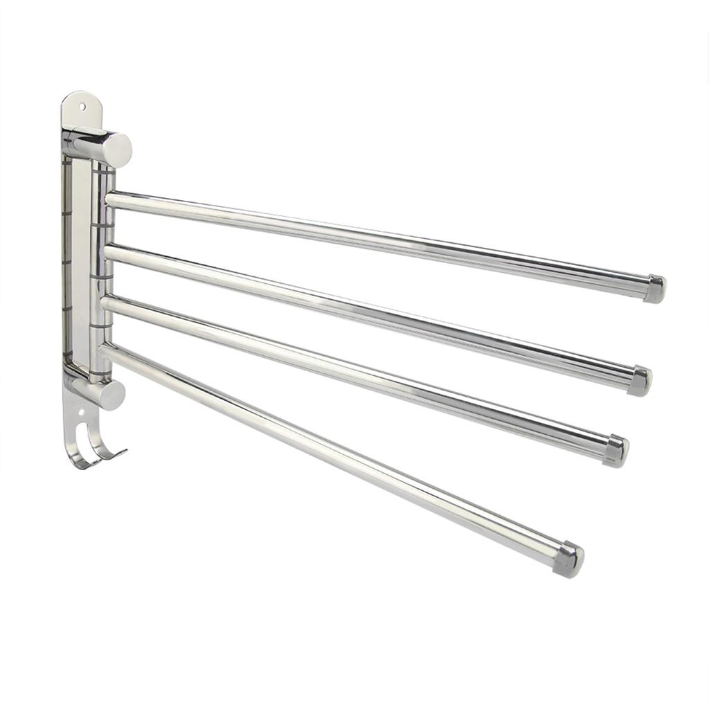 4 swivel Towel Rack Bar Rod Rail Holder Bathroom Kitchen 304 Stainless Steel